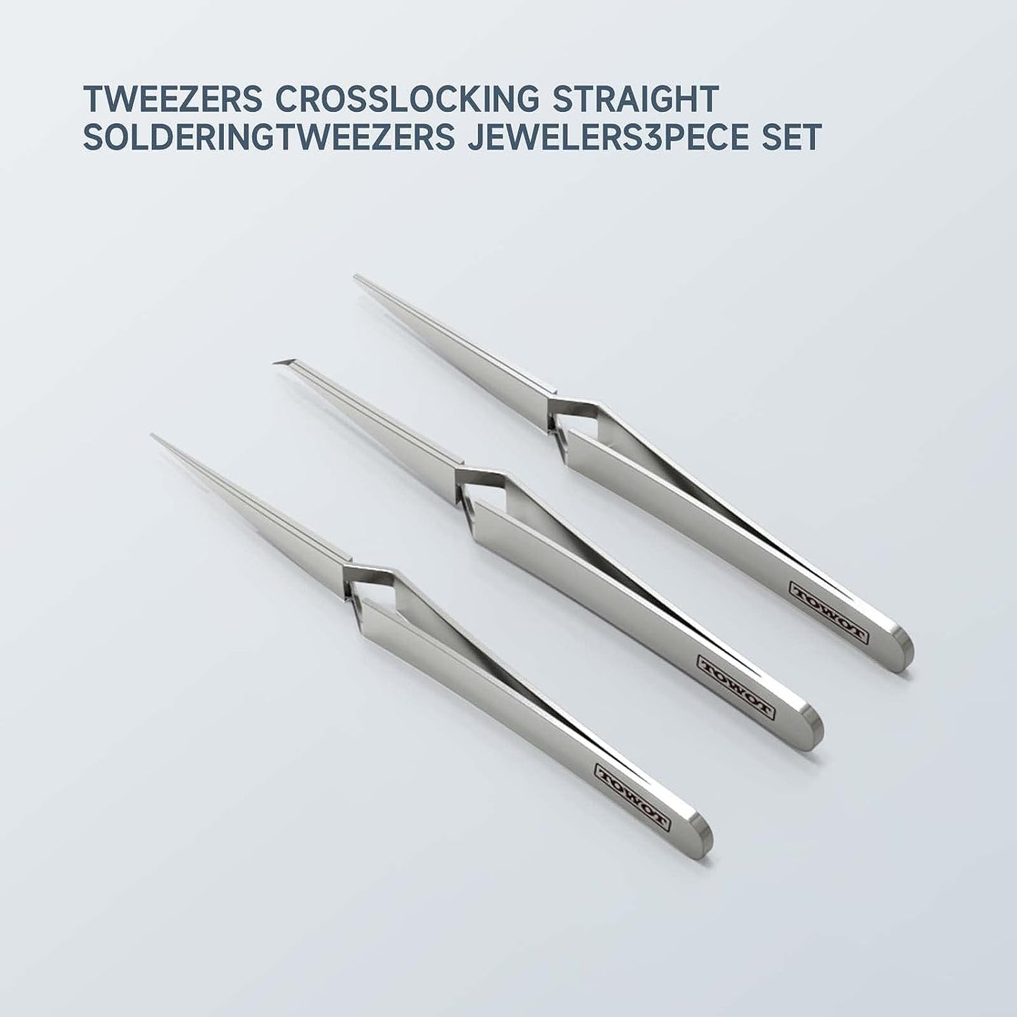 TOWOT Precision Tweezers Reverse Tweezers For Electronic Soldering Precision Reverse Ceramic Tweezers Non-Conductive Heat Resistant (Reverse Tweezer Set)