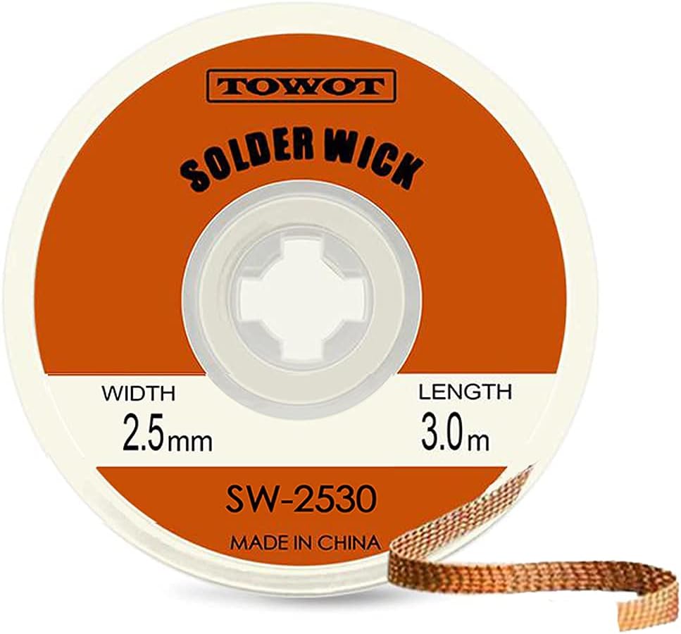 TOWOT No-Clean Solder Wick & 120PCS Heat Shrink Butt Connectors, Solder Seal Wire Connectors, Waterproof & Insulated & Corrosion Electrical Wire Terminals for Truck Marine Automotive Boat Wire Joint