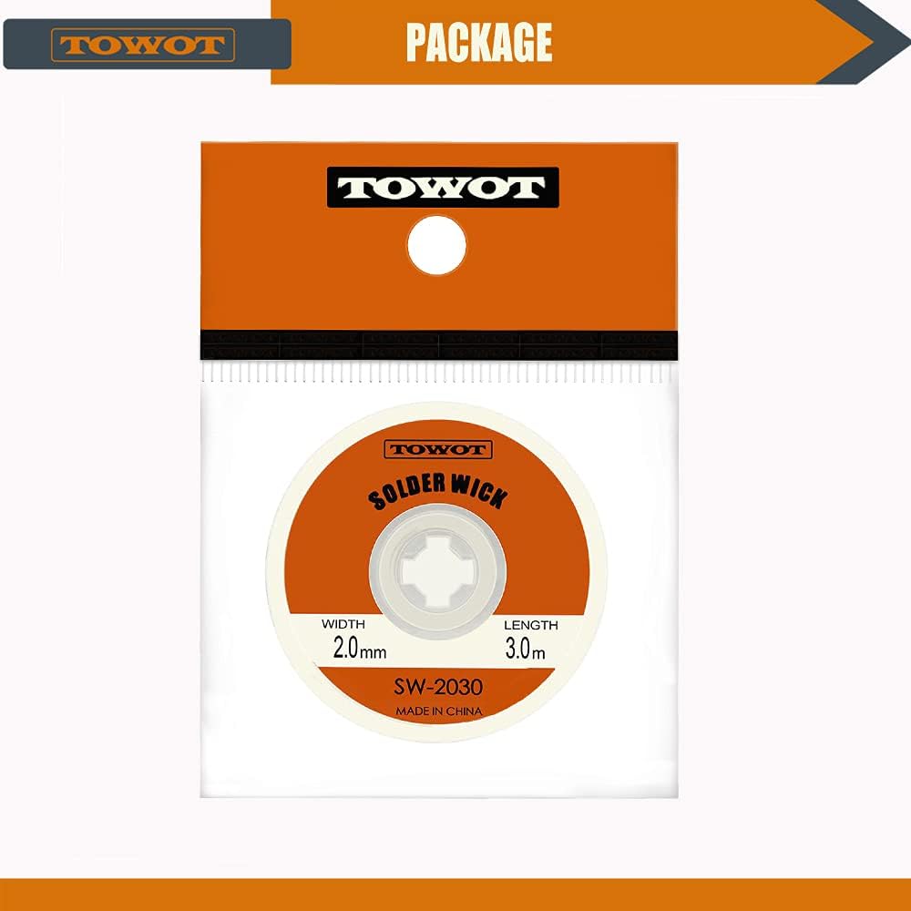 TOWOT Solder Wick Braid With Flux No-Clean Electronic, Desoldering Wick Braid Remover.Desolder Soldering