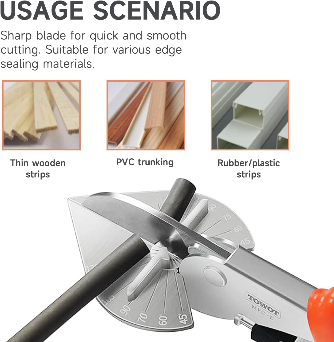 TOWOT Sharp Multi Angle Miter Shear Cutter, Adjustable at 45 To 135 Degree With Safety Lock Hand Tools for Cutting Plastic, PVC and Molding Trim