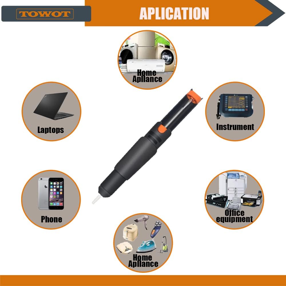 TOWOT Solder Wick & Desoldering Pump, 6 PCS Different Desoldering Wick & Solder Sucker-Desoldering Vacuum Pump Solder Remover