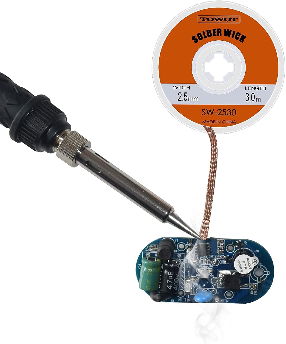 TOWOT Solder Wick Braid With Flux No-Clean Electronic, Desoldering Wick Braid Remover.Desolder Soldering