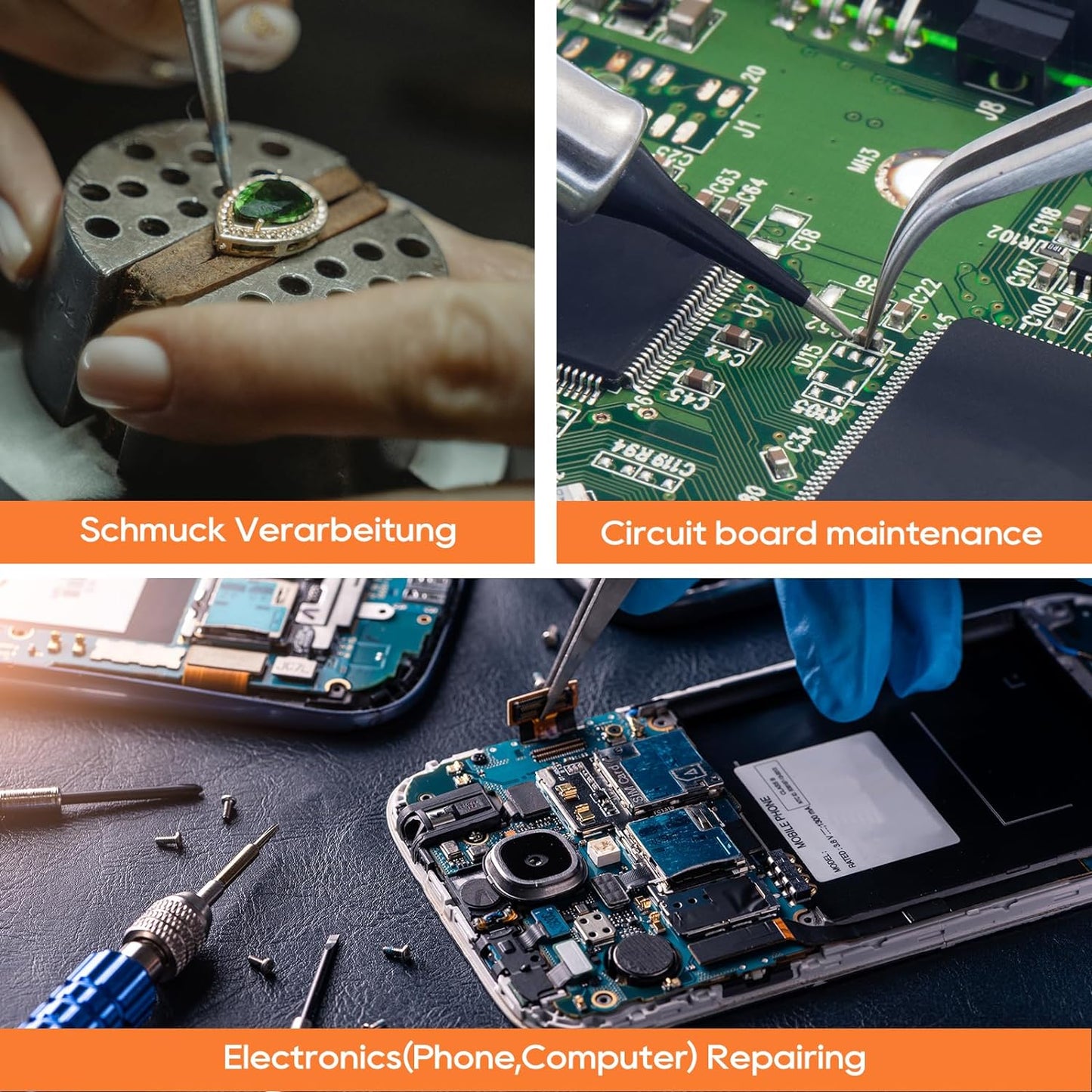 Precision Tweezers, Stainless Steel Pointed Tweezers for Craft, Electronics, Soldering, Medical and Experimental Work, Jewelry-Making, Non-Magnetic Industrial Tweezers by TOWOT Visit the TOWOT Store