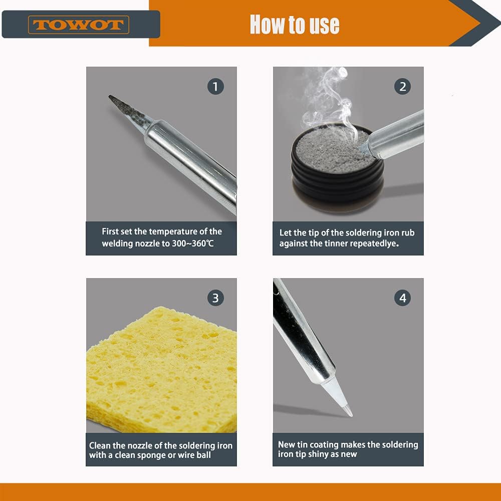 TOWOT Lead Free Tip Tinner, Solder Tip Cleaner20 g in 0.8 oz. Container