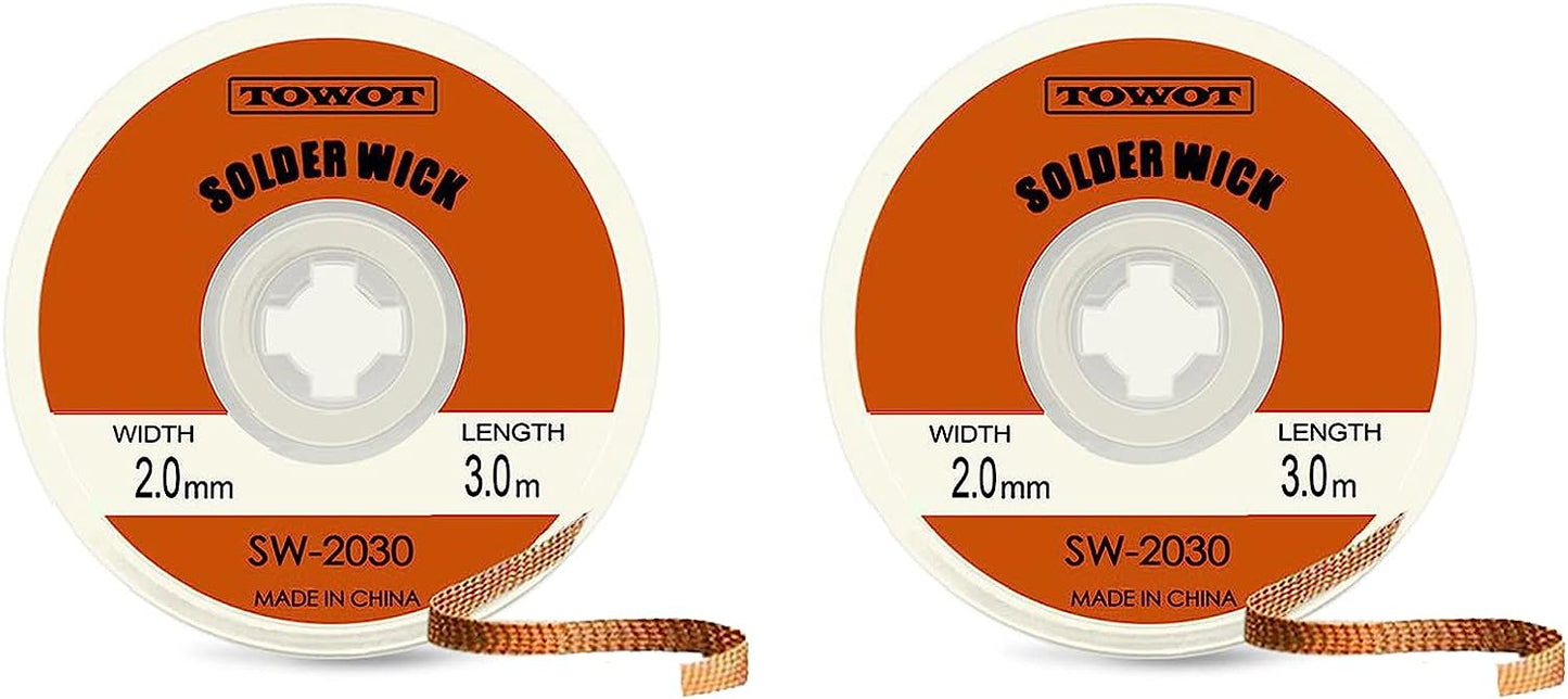 TOWOT Solder Wick Braid With Flux No-Clean Electronic, Desoldering Wick Braid Remover.Desolder Soldering