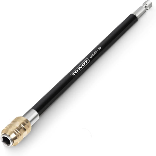 TOWOT Quick Release Bit Holder, 12-Inch Quick Release Bit Holder - Works With All 1/4-Inch Drive Bits - Quick Release Mechanism