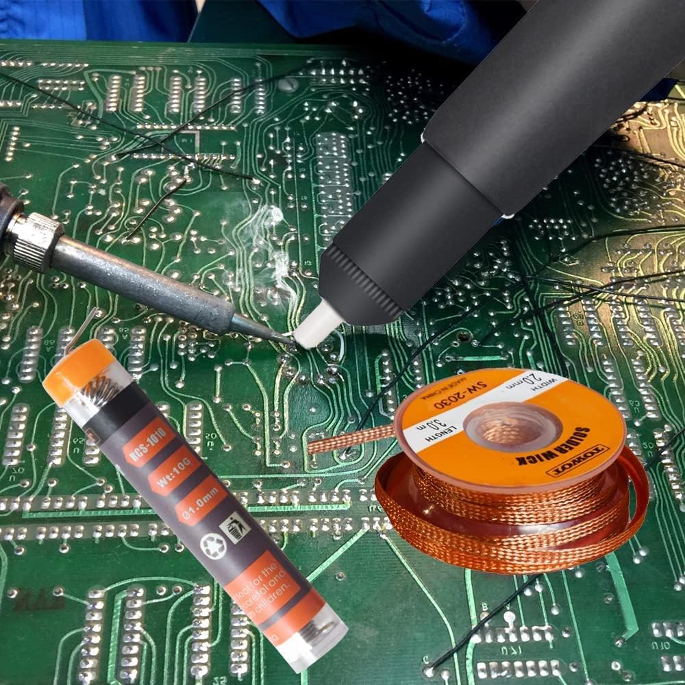 TOWOT Solder Wick Braid with Flux No-Clean Electronic, Desoldering Wick Braid Remover.Desolder Soldering 2.5mm W 0.10'' L 5'