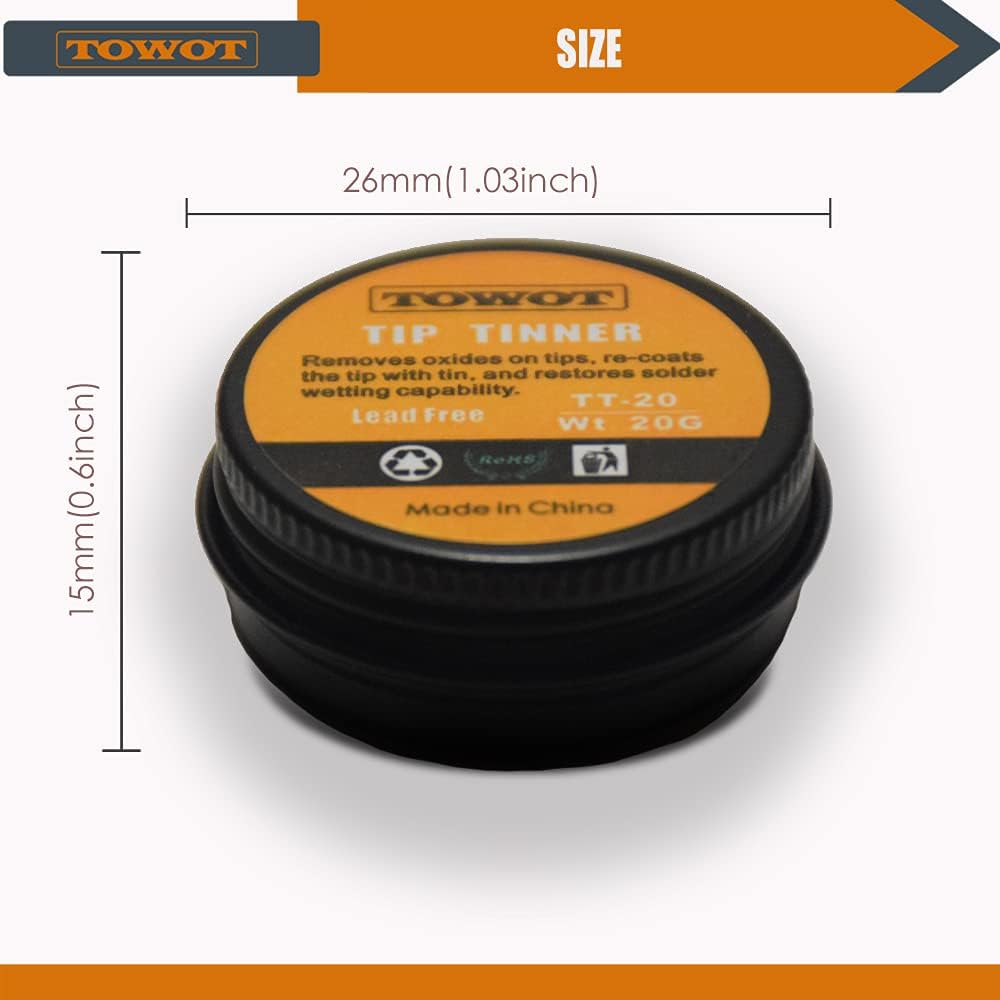 TOWOT Lead Free Tip Tinner, Solder Tip Cleaner20 g in 0.8 oz. Container